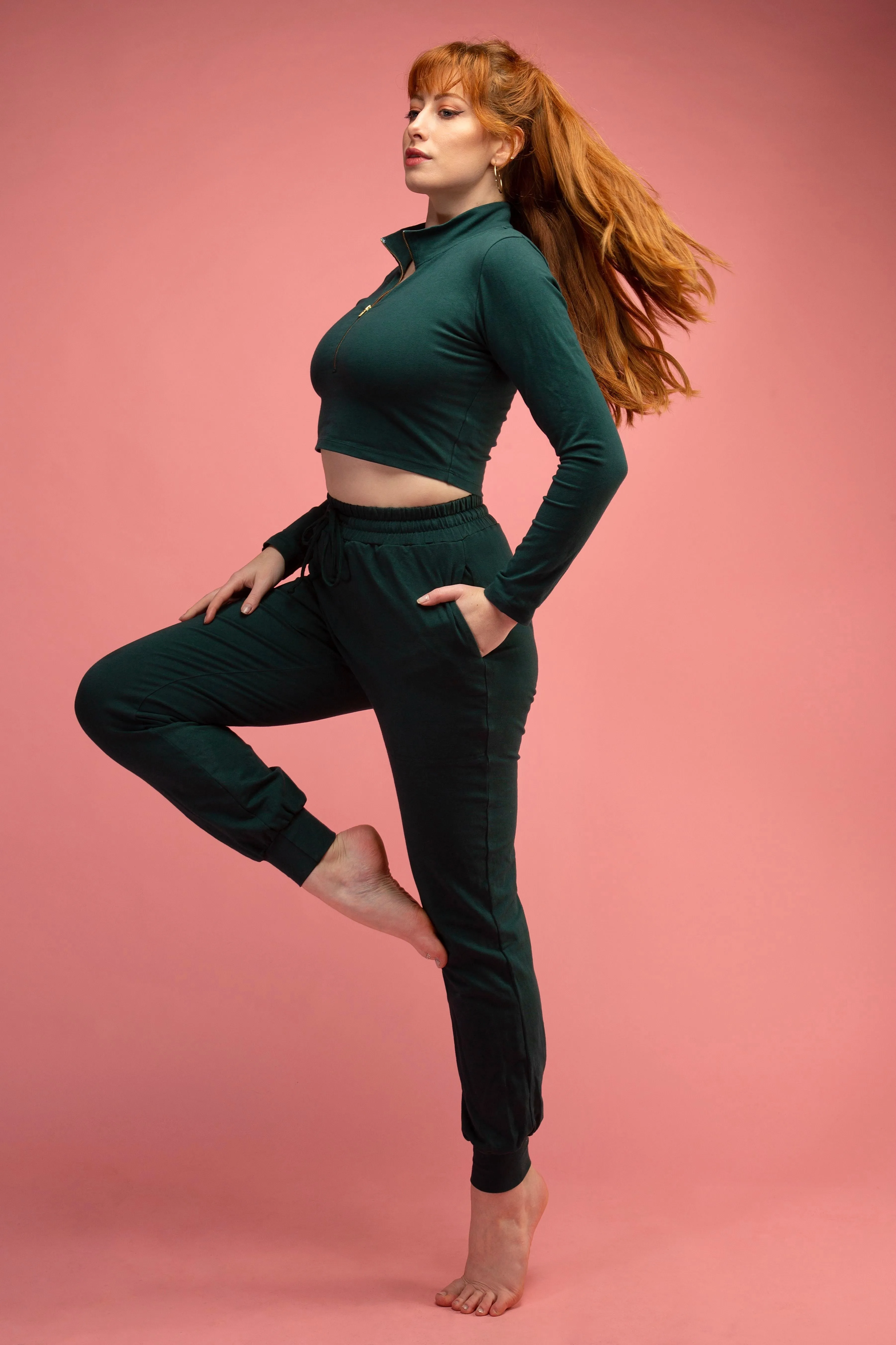 Trackie Trousers in Forest Green sold by Manners London product image thumbnail 2