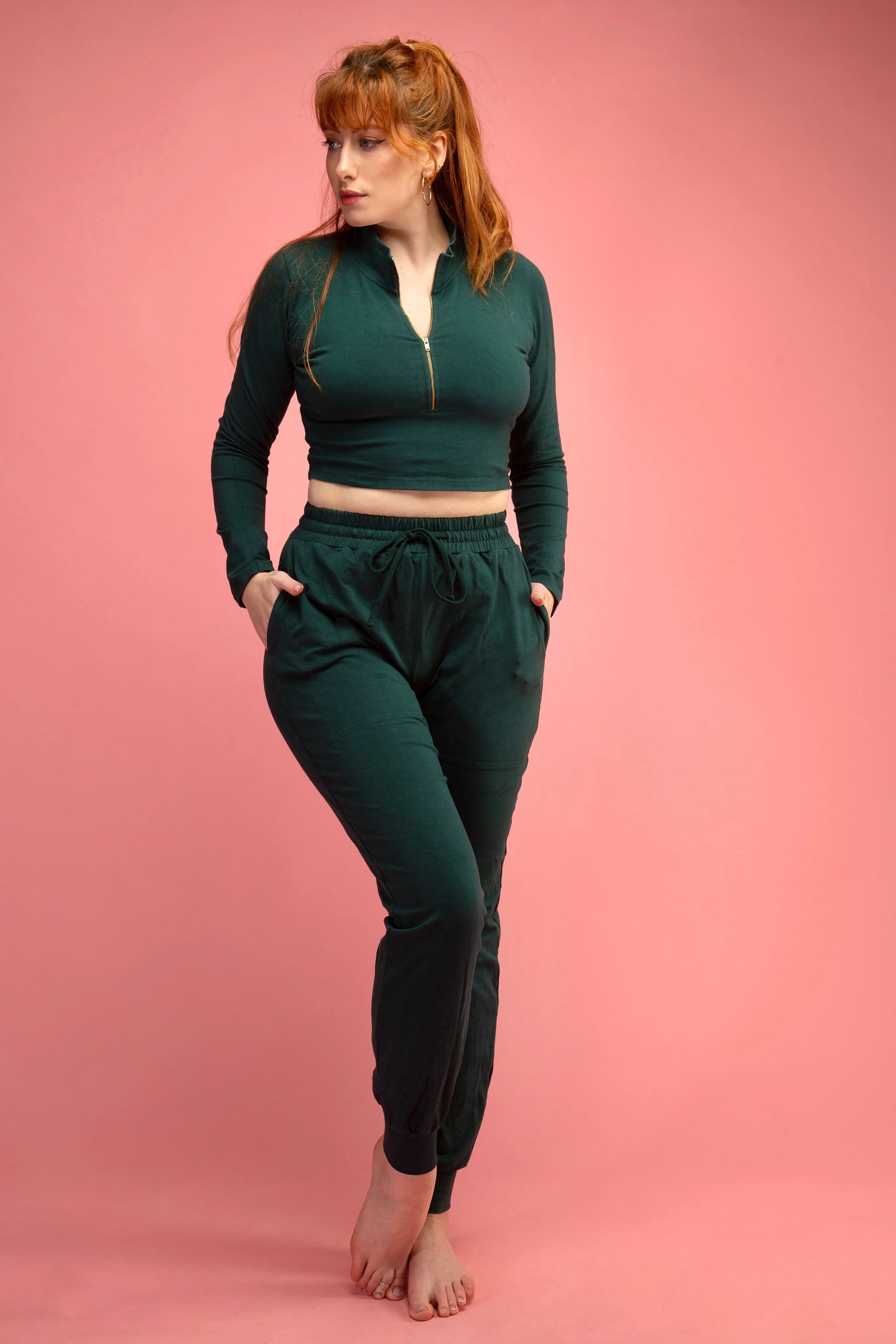 Trackie Trousers in Forest Green sold by Manners London