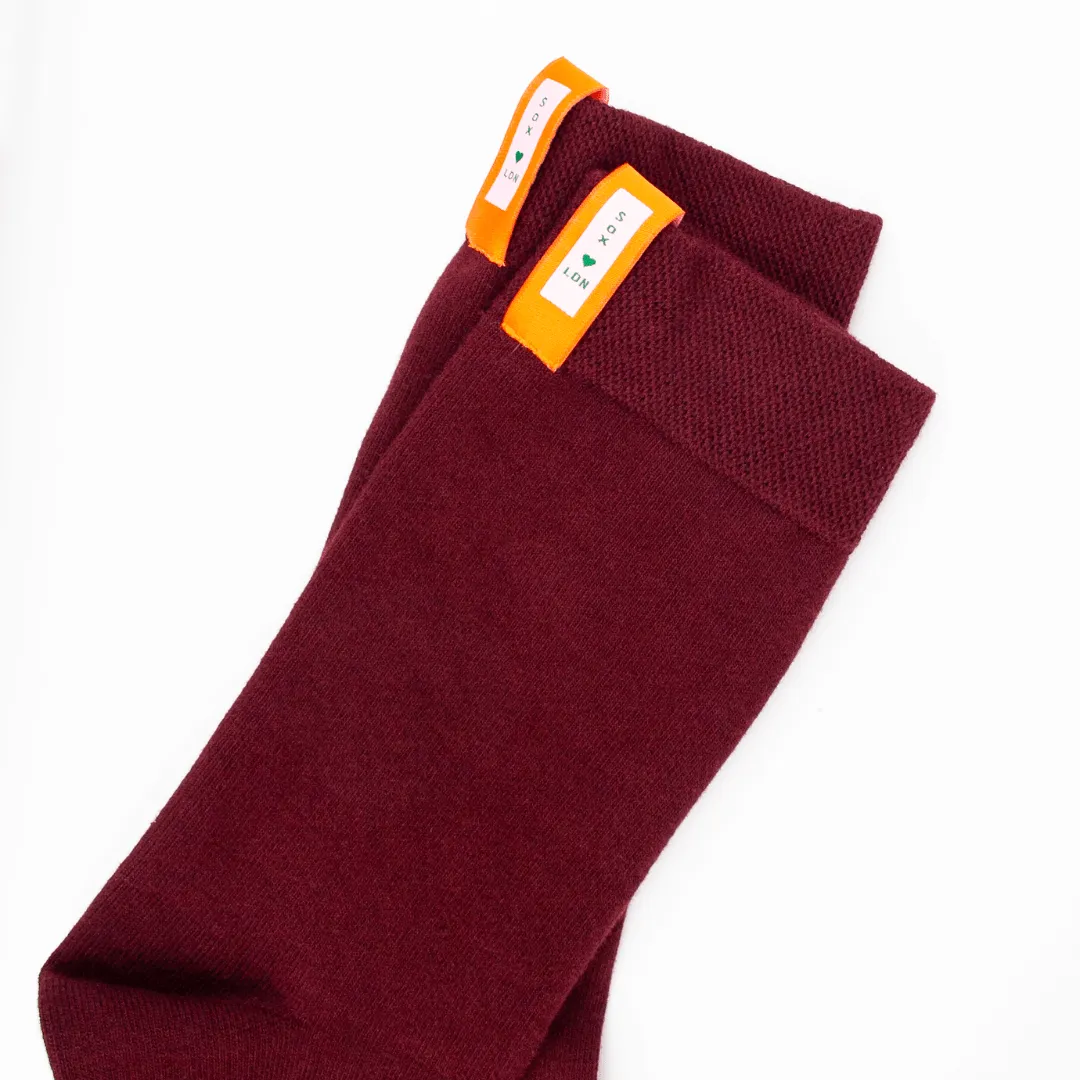 Sox in Tawny Port with label sold by Manners London product image thumbnail 4