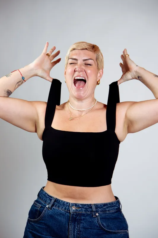 Keja Top Crop in Black sold by Manners London