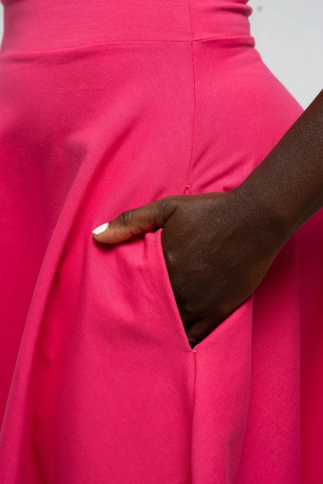 Jola Pocket Skater Mini Dress in Hot Pink / Grass Green sold by Manners London product image thumbnail 5