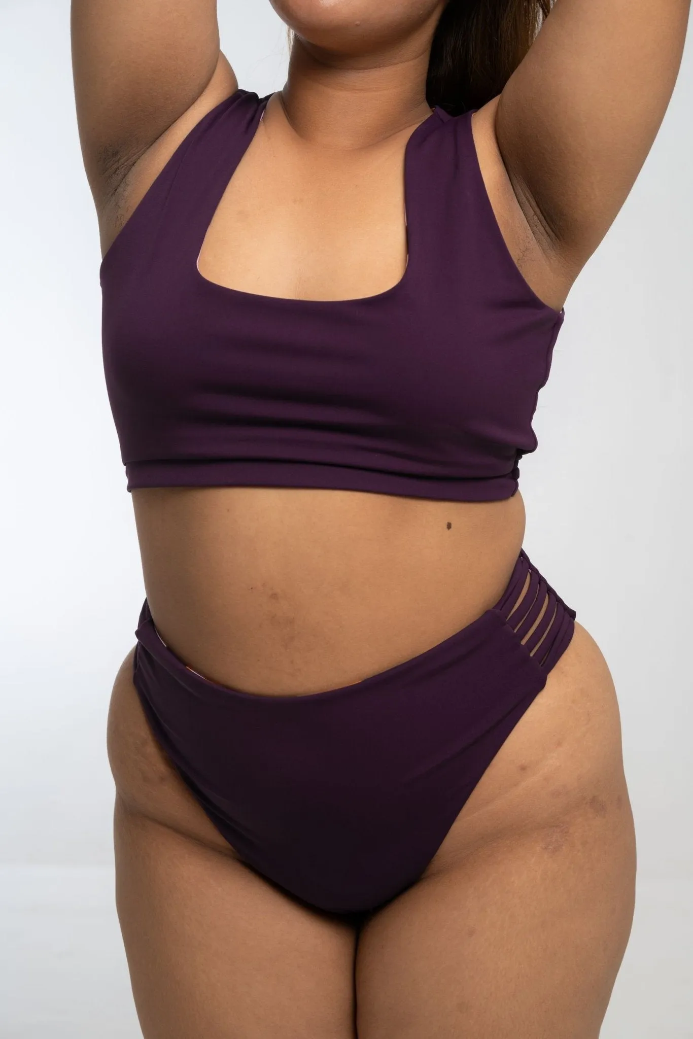 Cheeky Reversible High Waist Petite In Spicy Leopard Print and Deep Plum sold by Manners London product image thumbnail 4