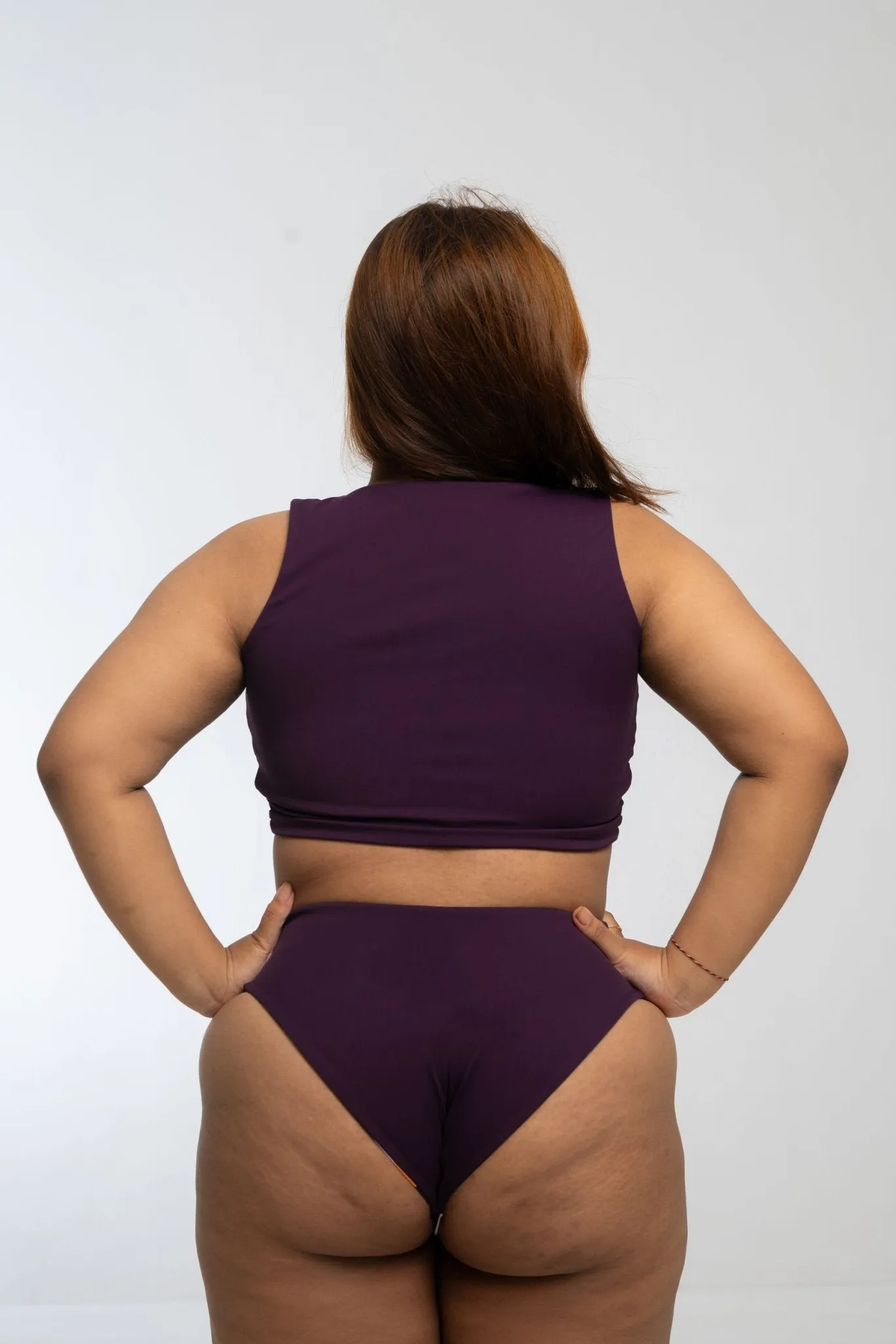 Cheeky Reversible High Waist Petite In Spicy Leopard Print and Deep Plum sold by Manners London product image thumbnail 5