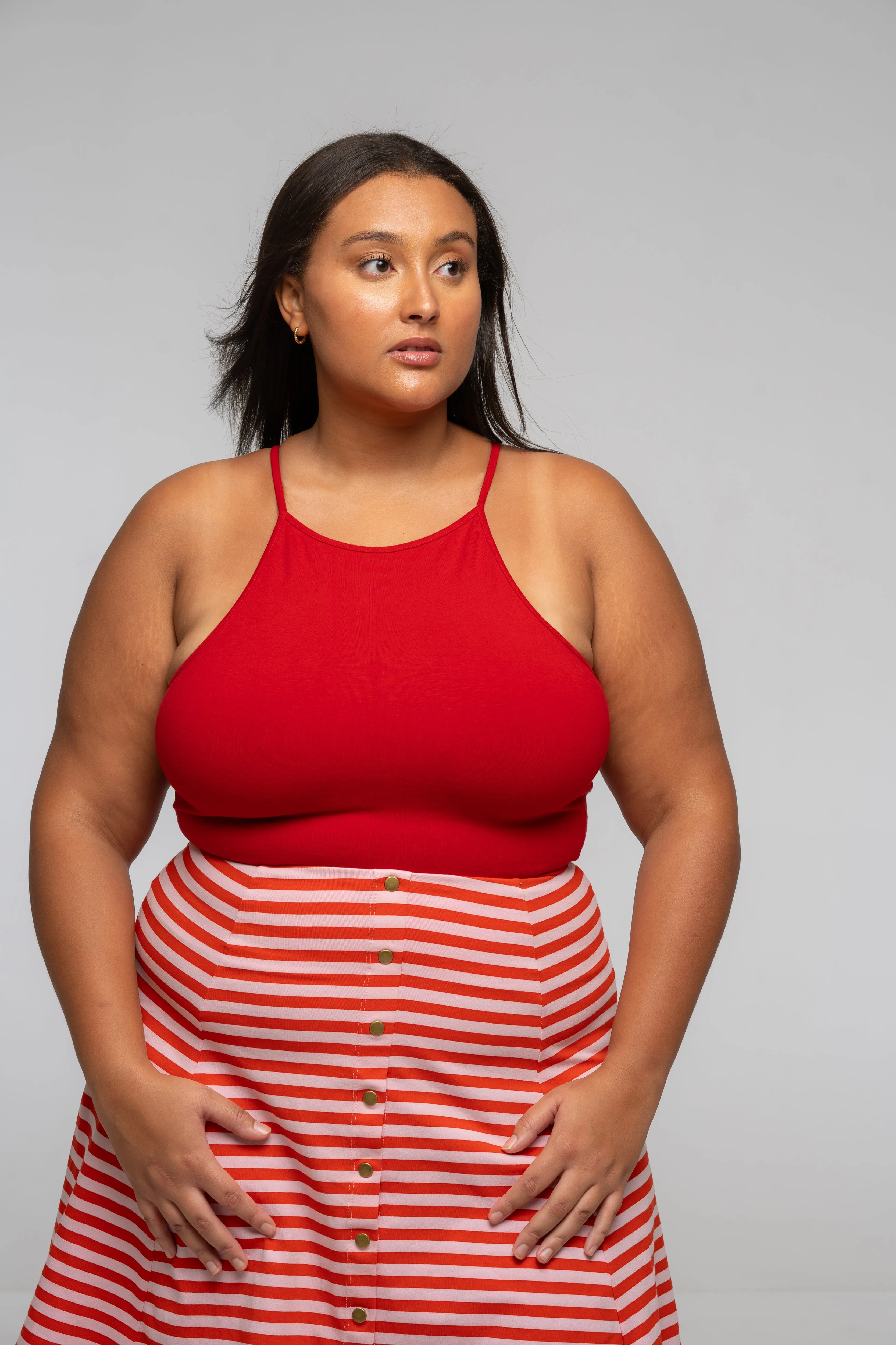 EKA Racer Full Length Top in Pomegranate Red sold by Manners London product image thumbnail 5