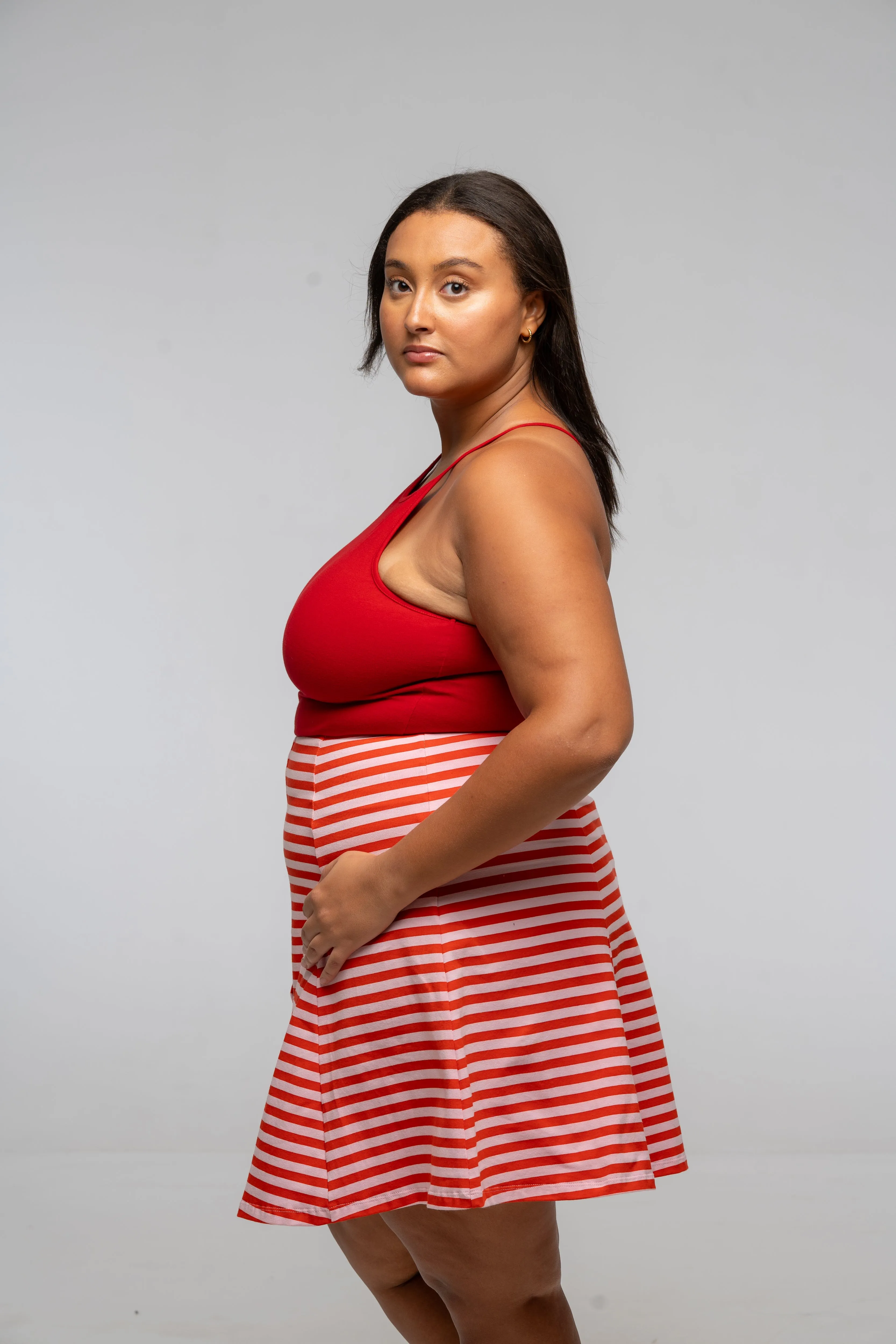 EKA Racer Full Length Top in Pomegranate Red sold by Manners London product image thumbnail 3