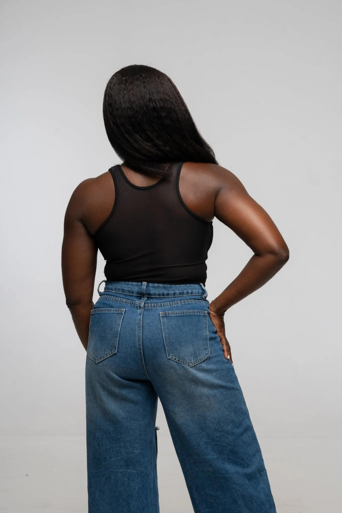 Mesh Back Shinni Crop Top in Black sold by Manners London product image thumbnail 3