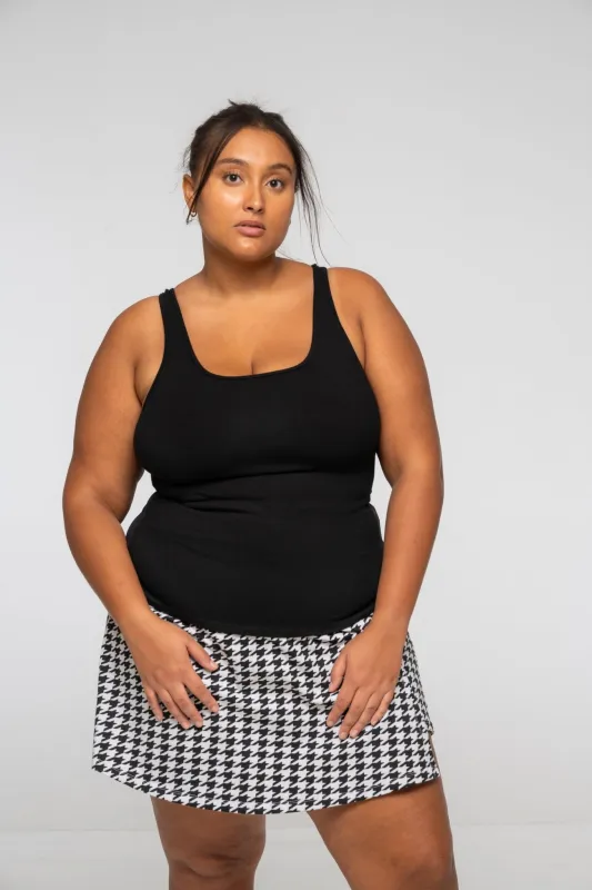 Mesh Back Shinni Full Length Top in Black sold by Manners London