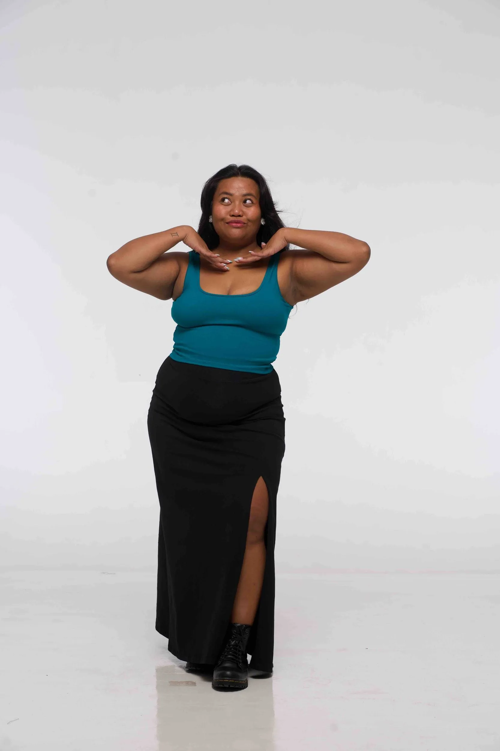 Api Mid Crop Top in Deep Turquoise sold by Manners London product image thumbnail 5