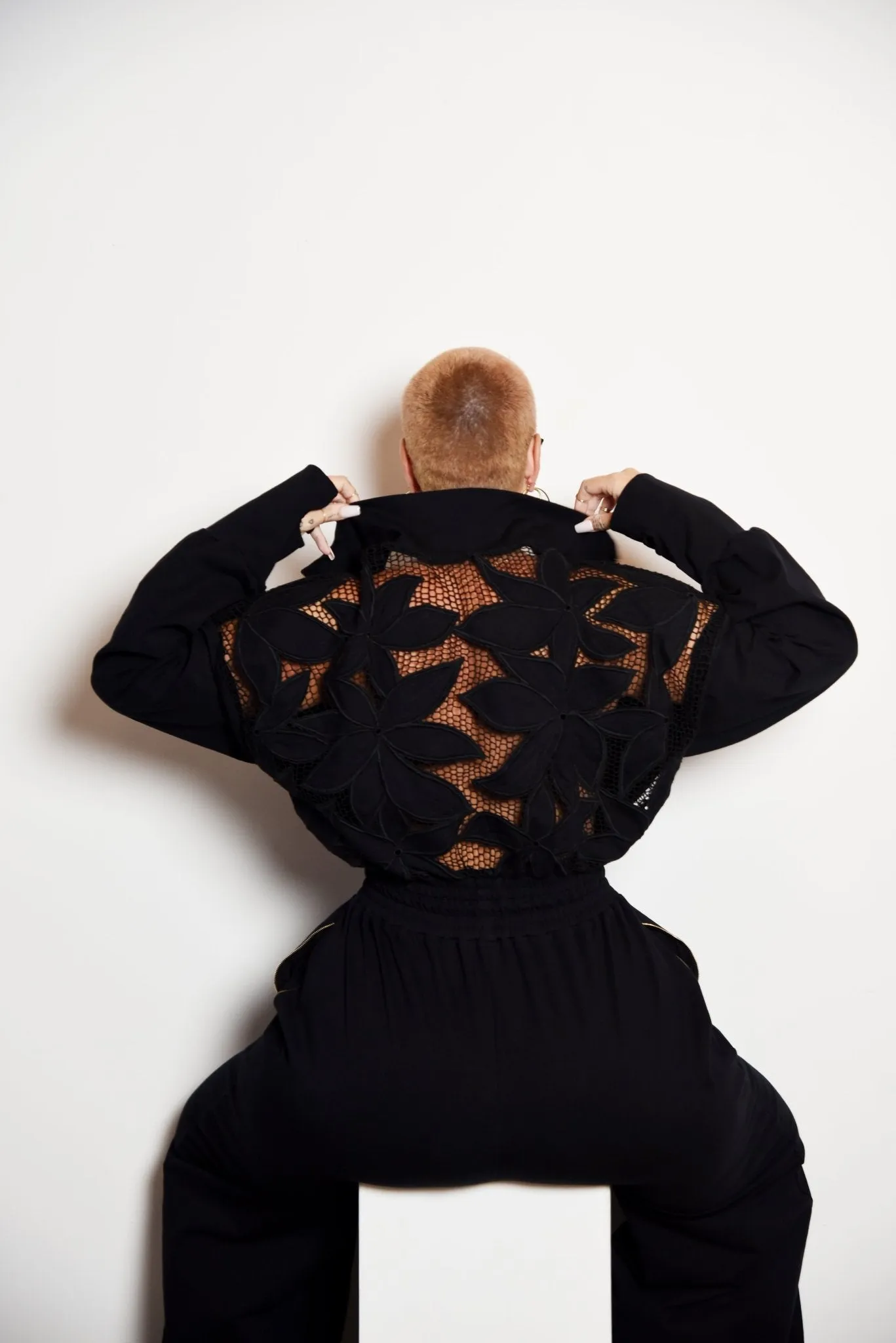 Balinese Lace Back Boiler Suit Petite in Black - PRE ORDER sold by Manners London product image thumbnail 2