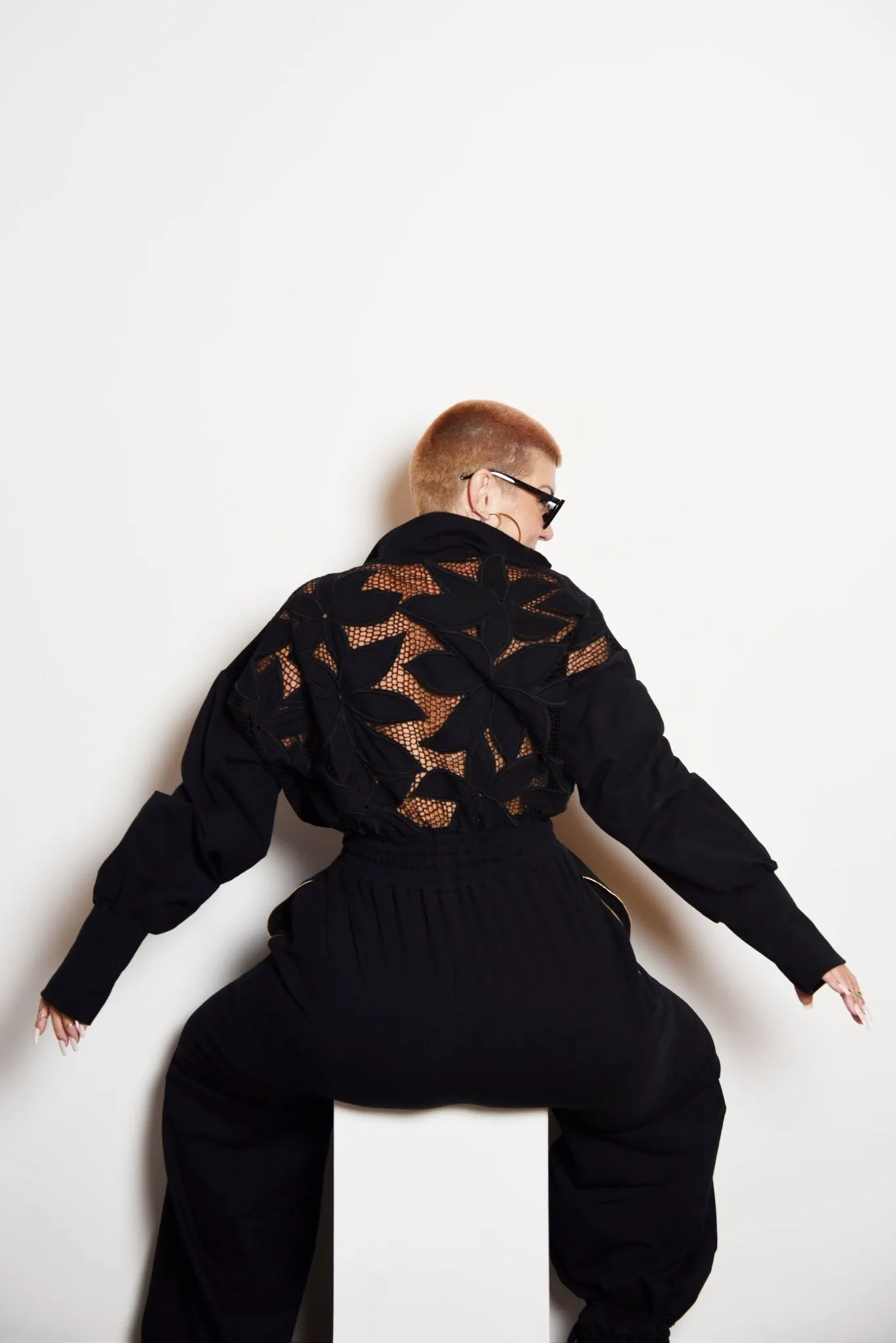 Balinese Lace Back Boiler Suit in Black - PRE ORDER sold by Manners London product image thumbnail 3