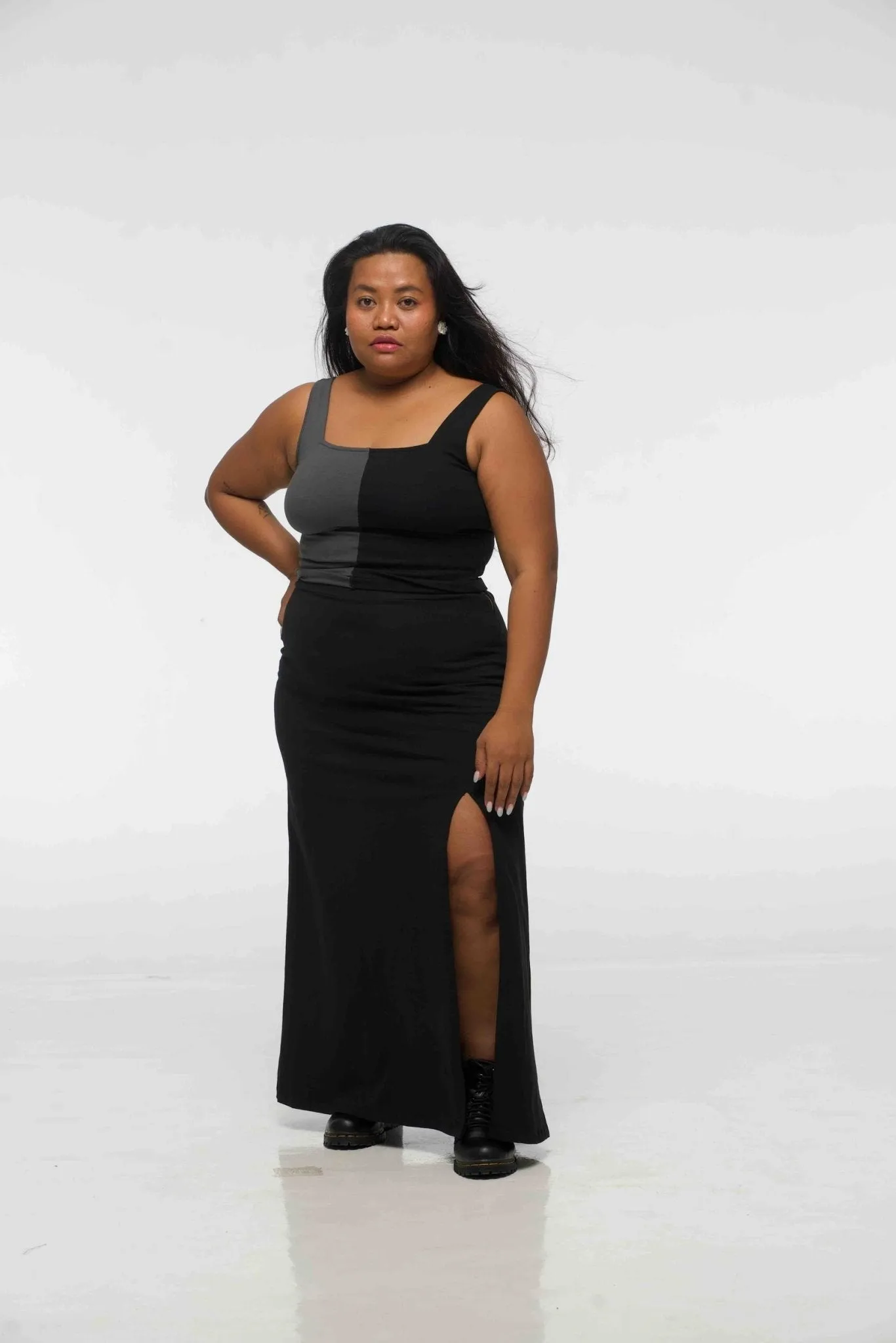 Maxi Skirt with Split in Black sold by Manners London product image thumbnail 4