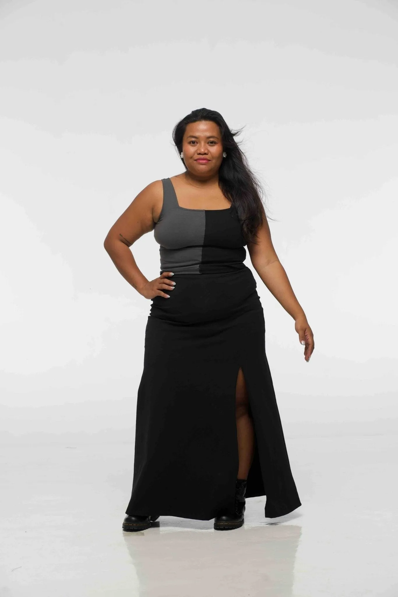 Maxi Skirt with Split in Black sold by Manners London product image thumbnail 3