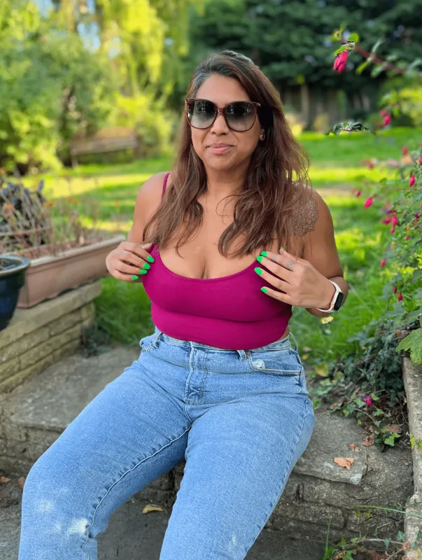 Scoop Crop Vest in Pinky-Purply made by Manners London