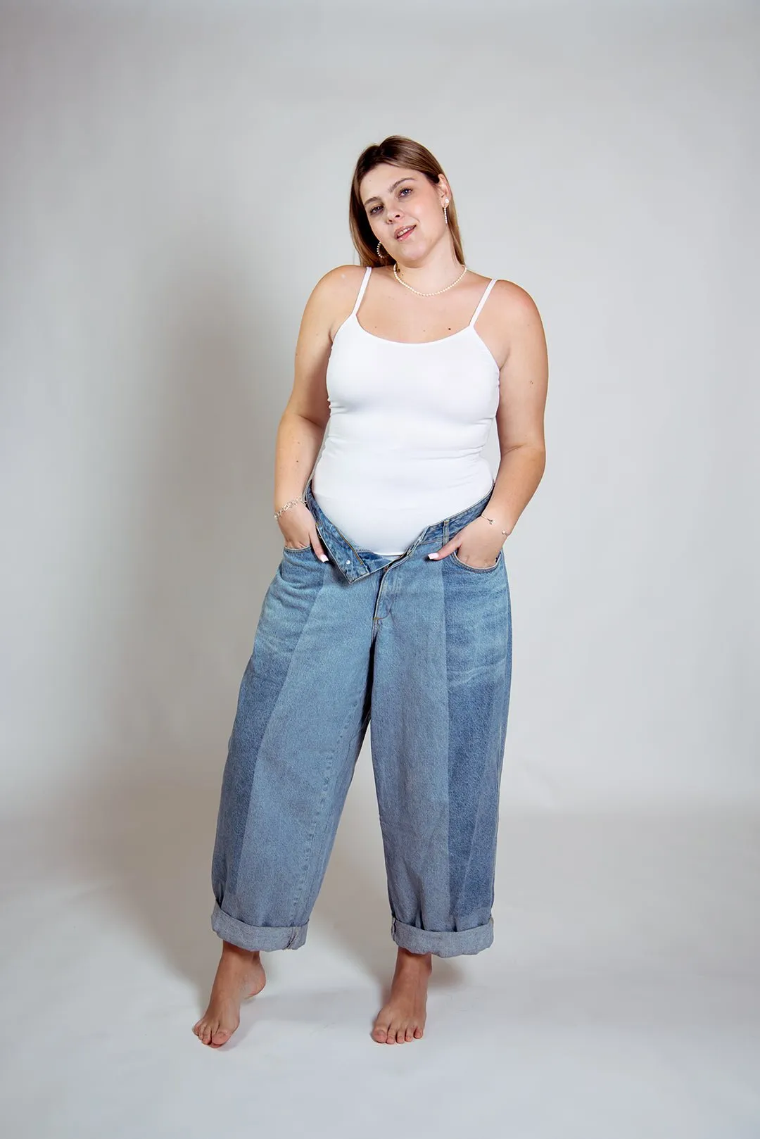 Scoop Full Length Vest in White sold by Manners London product image thumbnail 3