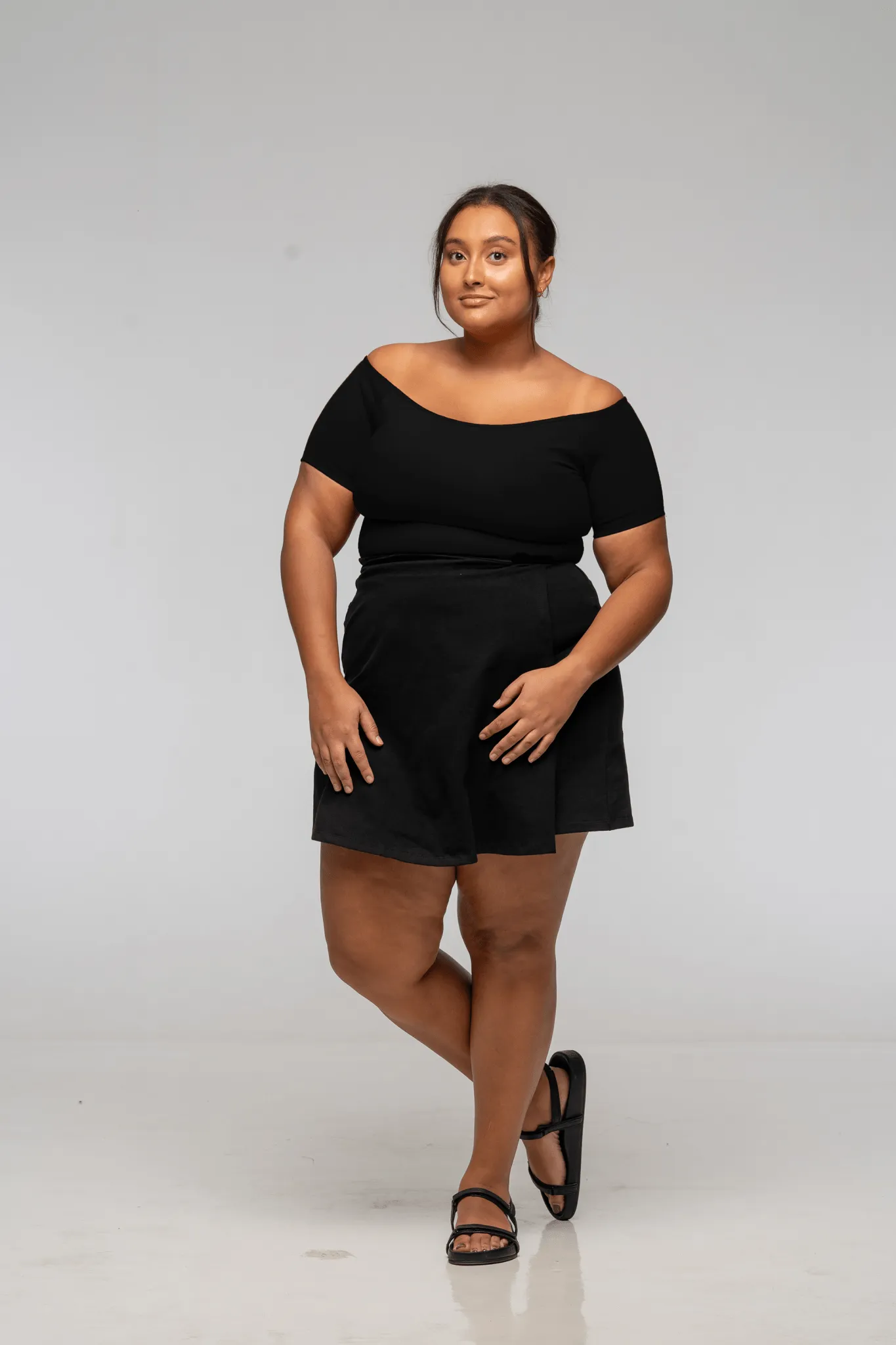 Bardot Short Sleeve Full Length Top in Black sold by Manners London product image thumbnail 3