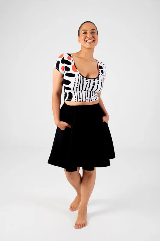 Circle Mini Skirt in Black sold by Manners London
