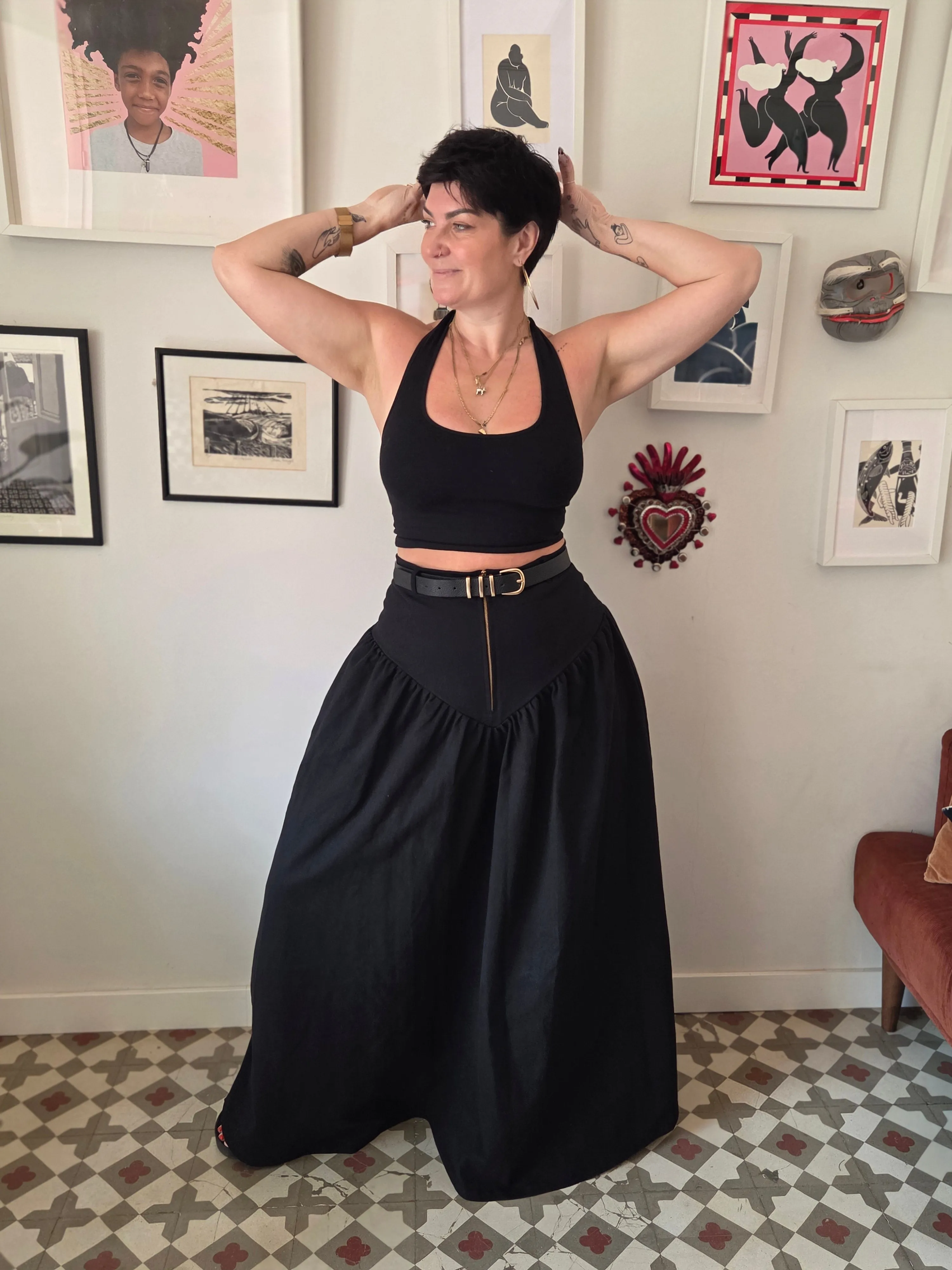 Corset Puff Maxi Skirt in Black sold by Manners London product image thumbnail 5