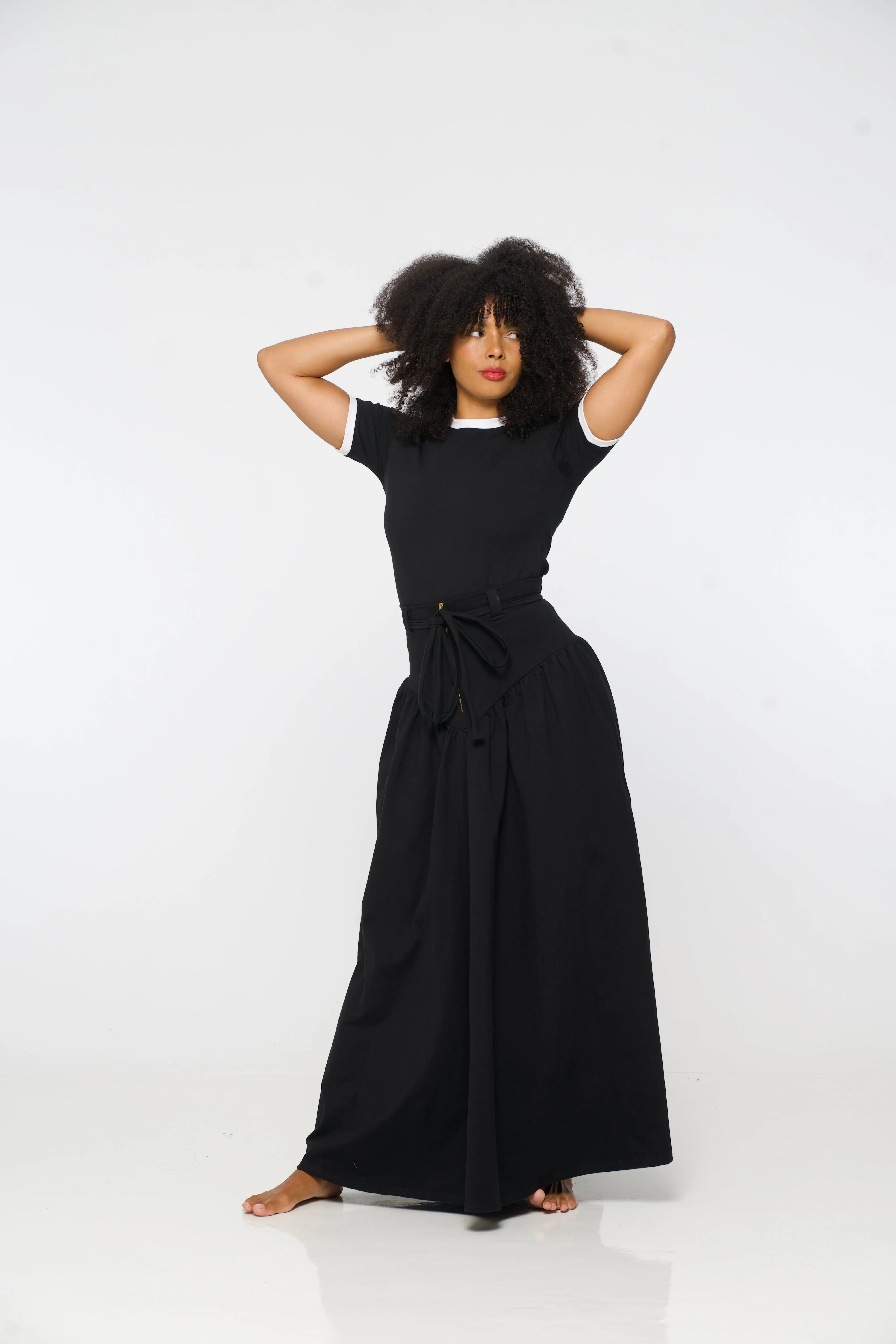 Corset Puff Maxi Skirt in Black sold by Manners London product image thumbnail 3