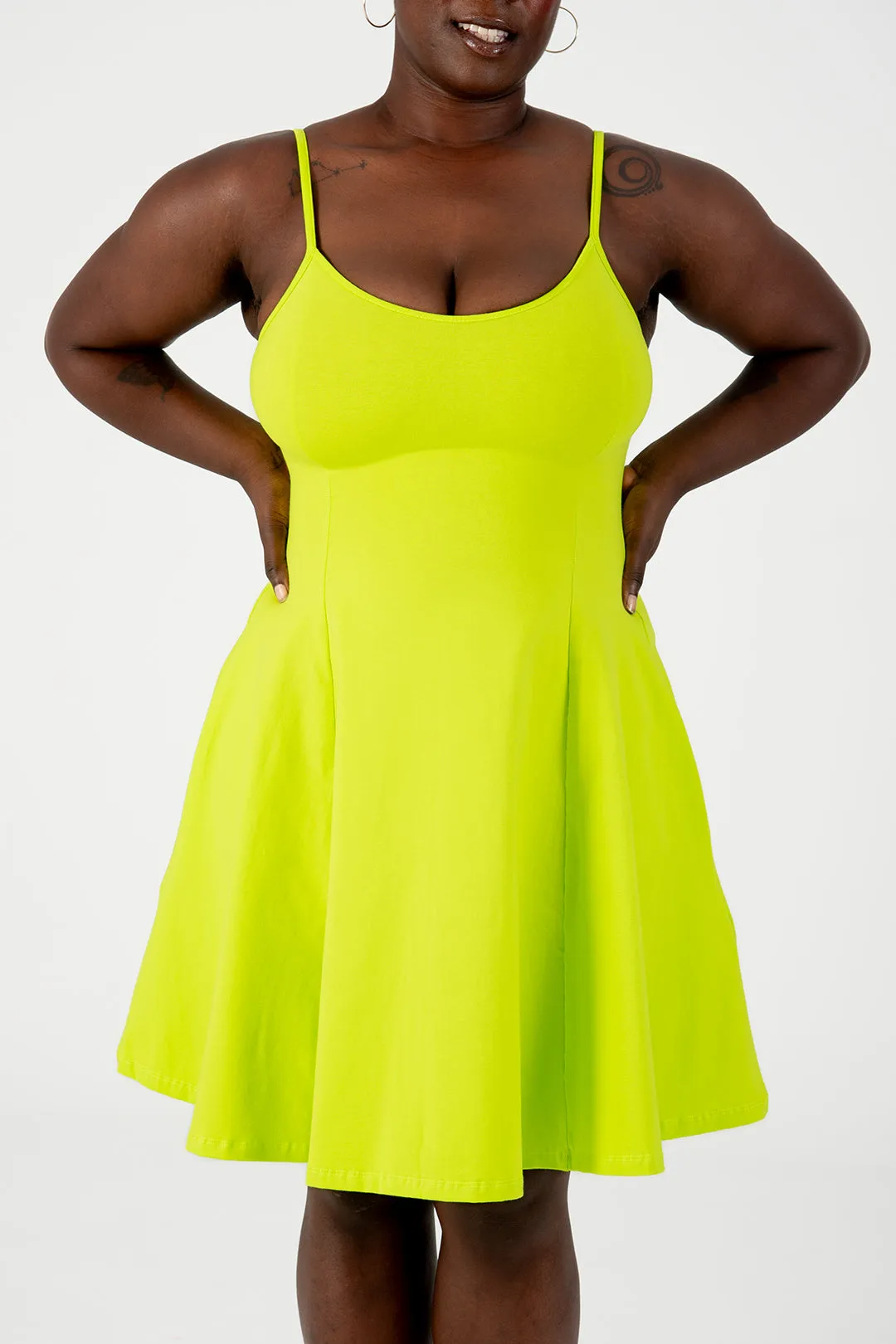 Asri Mini Dress in Lime sold by Manners London product image thumbnail 3