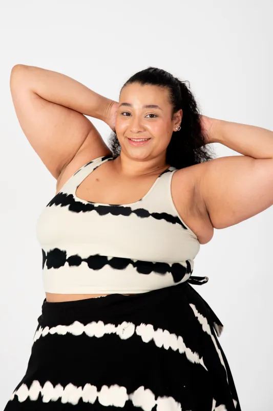 Shinni Neck Crop Tank Top In Blot Cream sold by Manners London