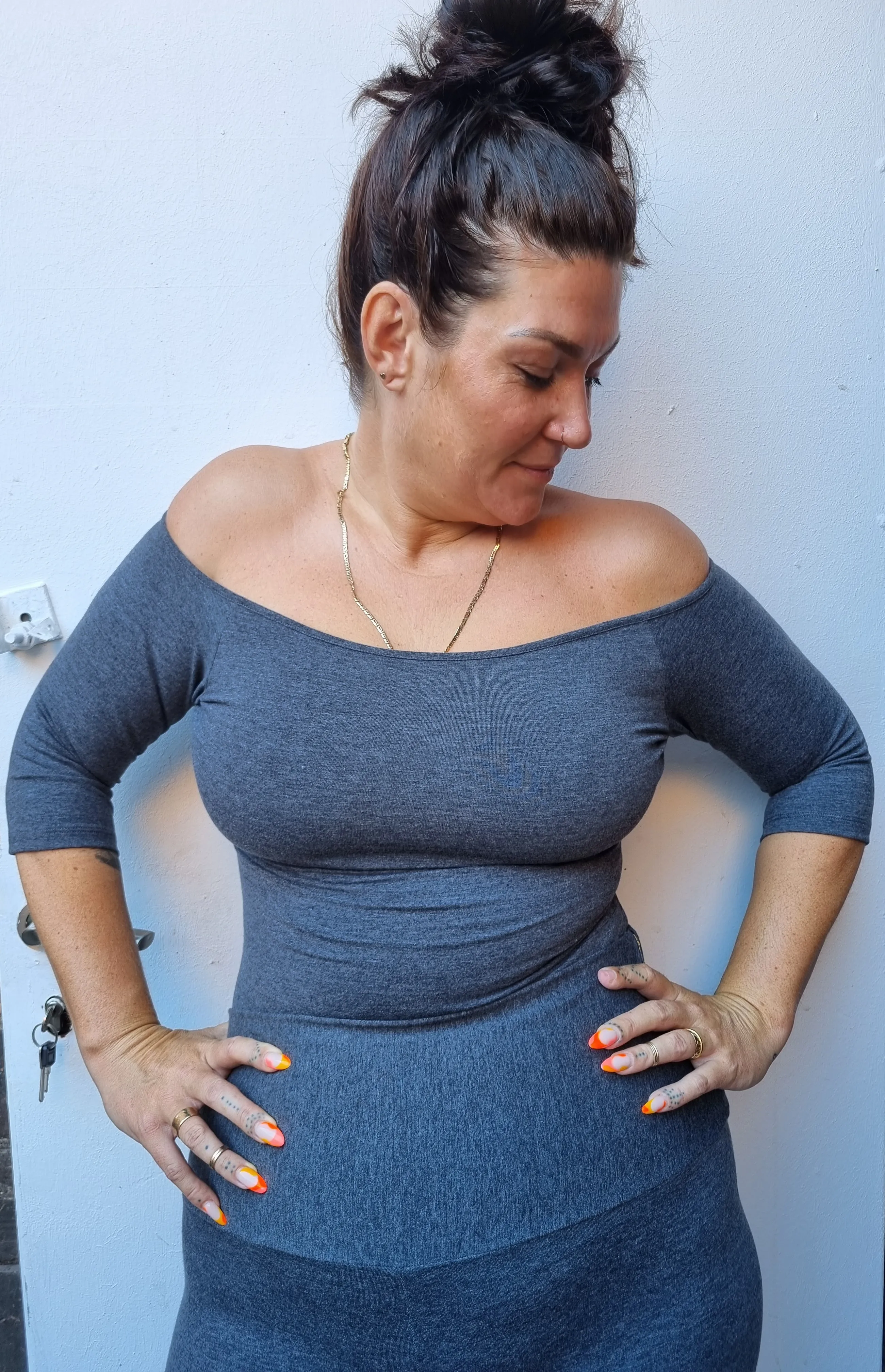 Bardot Full Length Top in Extra soft Misty Grey sold by Manners London product image thumbnail 4