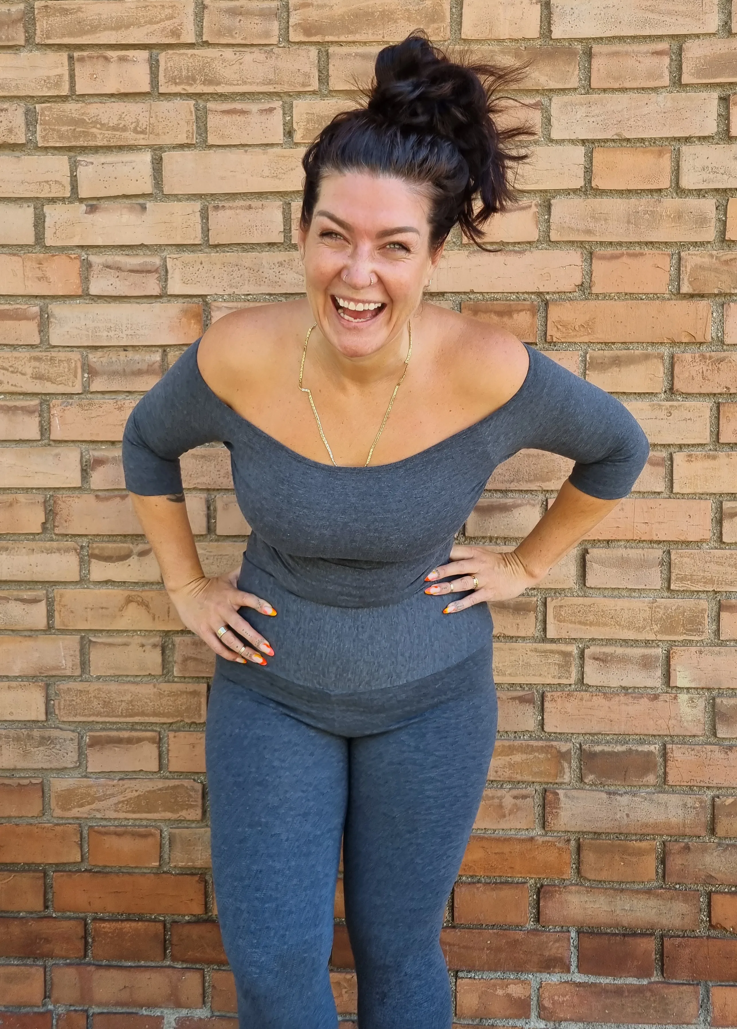 Bardot Full Length Top in Extra soft Misty Grey sold by Manners London product image thumbnail 3