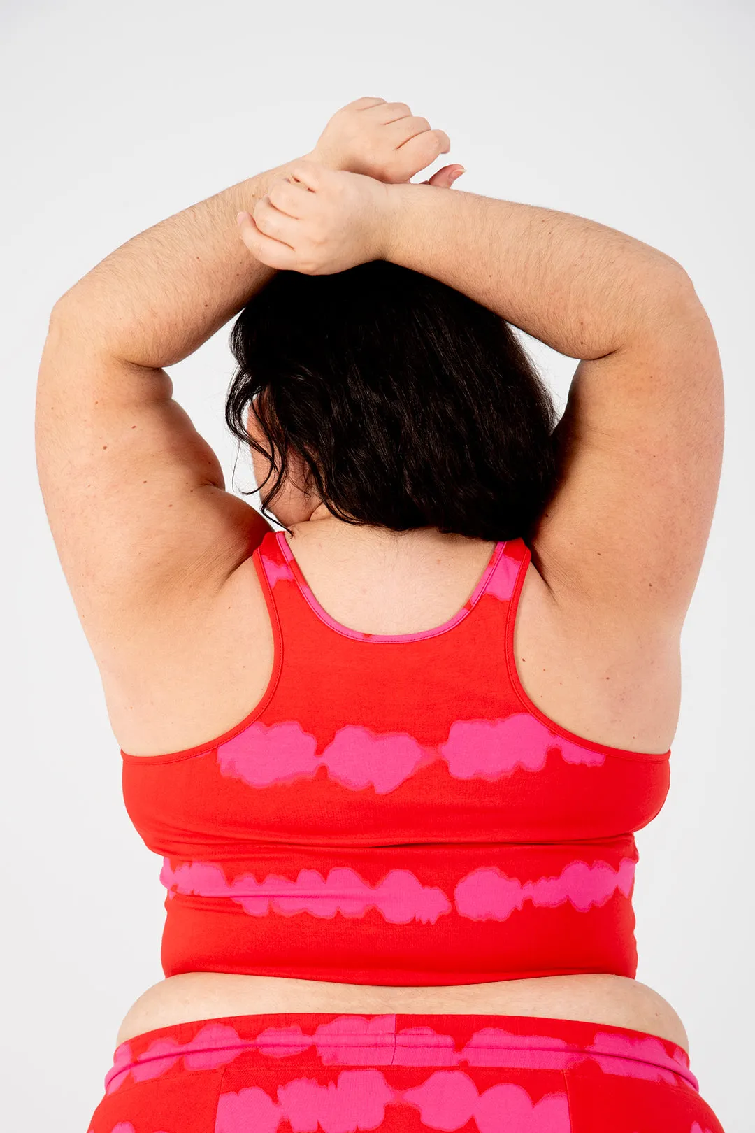 Shinni Neck Crop Tank Top In Blot Red sold by Manners London product image thumbnail 5