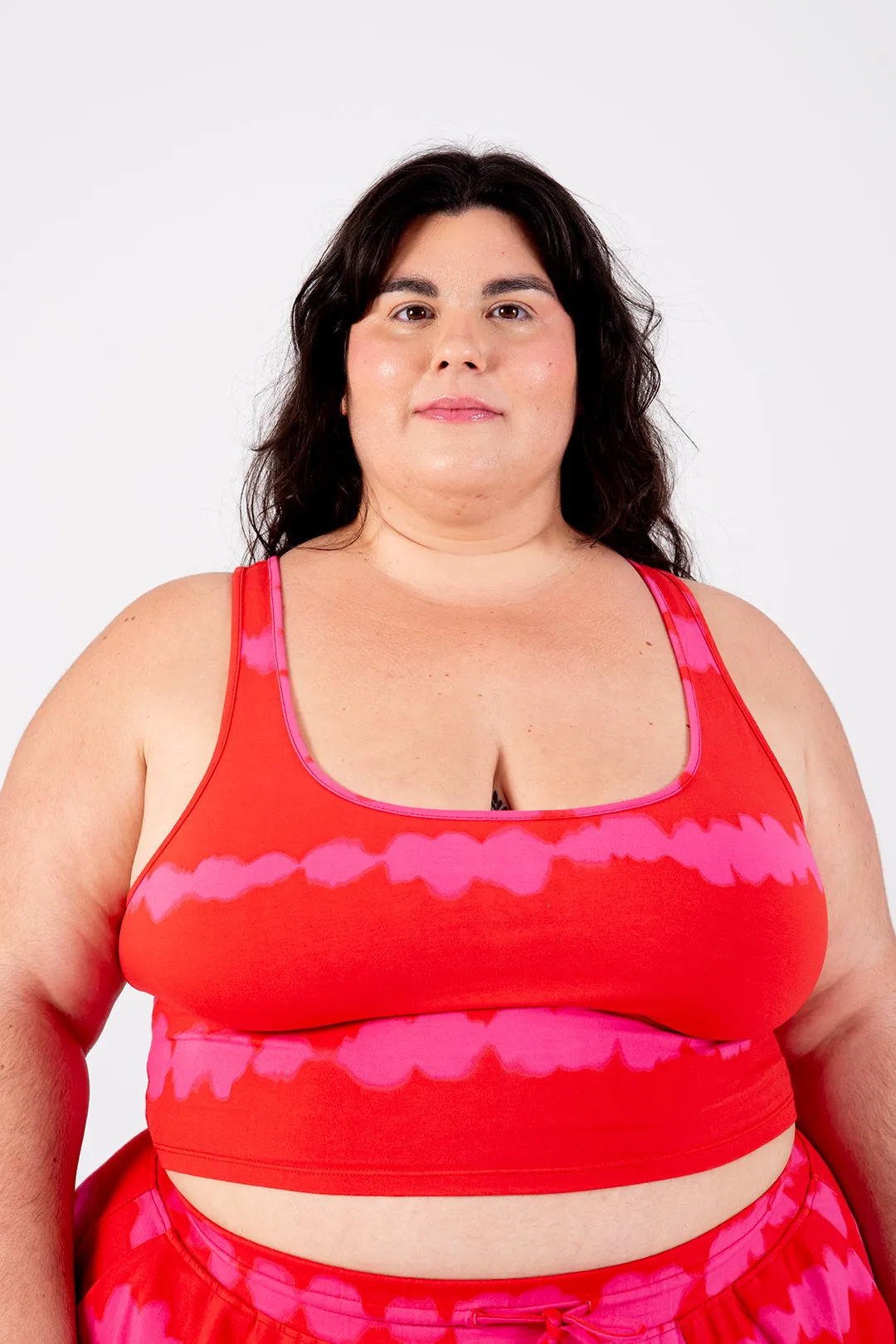 Shinni Neck Crop Tank Top In Blot Red sold by Manners London product image thumbnail 4