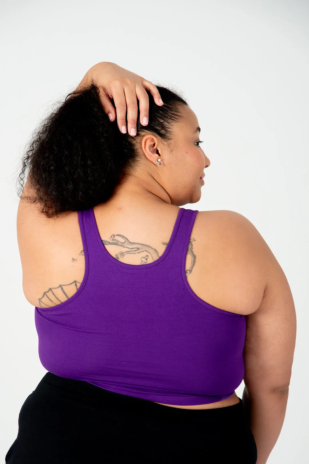 Shinni Neck Crop Tank Top In T.Purple sold by Manners London product image thumbnail 2