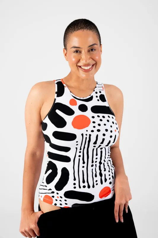 Iza Full Length Vest Top in Cuppa sold by Manners London
