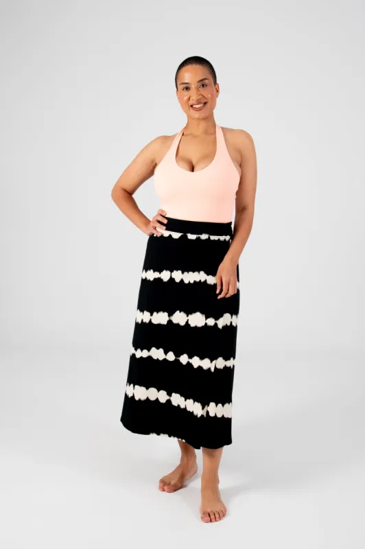 Wrap Skirt Long in Blot Black sold by Manners London