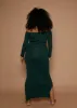 Baza Midi Dress in Forest Green sold by Manners London