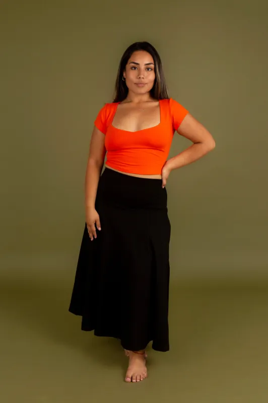 Sweetheart Crop Top in Flame sold by Manners London