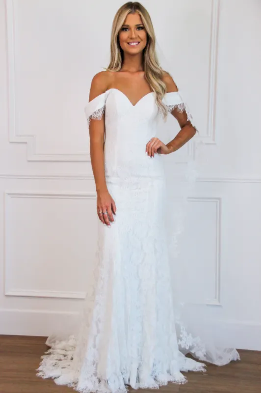 Beach Bride Lace Wedding Dress: White sold by Bella and Bloom