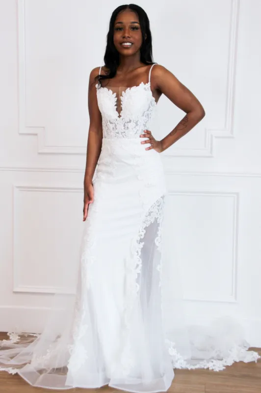 Ready For Romance Lace Wedding Dress: White sold by Bella and Bloom