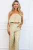 Tinsley Printed Wide Leg Pants: Light Green/Cream sold by Bella and Bloom