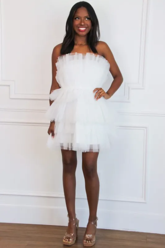 Sweet As Sugar Tulle Dress: White sold by Bella and Bloom