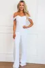 Brynn Off Shoulder Bustier Sequin Jumpsuit: Opal Iridescent sold by Bella and Bloom