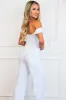 Brynn Off Shoulder Bustier Sequin Jumpsuit: Opal Iridescent sold by Bella and Bloom
