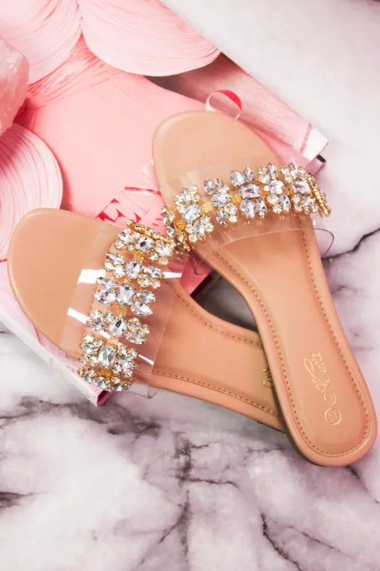 Elissa Embellished Sandals: Clear sold by Bella and Bloom