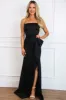 Kendal Strapless Ruffle Maxi Dress: Black sold by Bella and Bloom