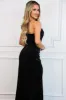 Lennox Strapless Velvet Maxi Dress: Black sold by Bella and Bloom