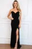 Lennox Strapless Velvet Maxi Dress: Black sold by Bella and Bloom