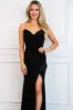 Lennox Strapless Velvet Maxi Dress: Black sold by Bella and Bloom