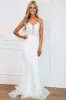 Halsey Lace Open Back Sparkly Formal Dress: White sold by Bella and Bloom