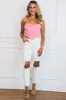 Frankie Strapless Bustier Crop Top: Pink sold by Bella and Bloom