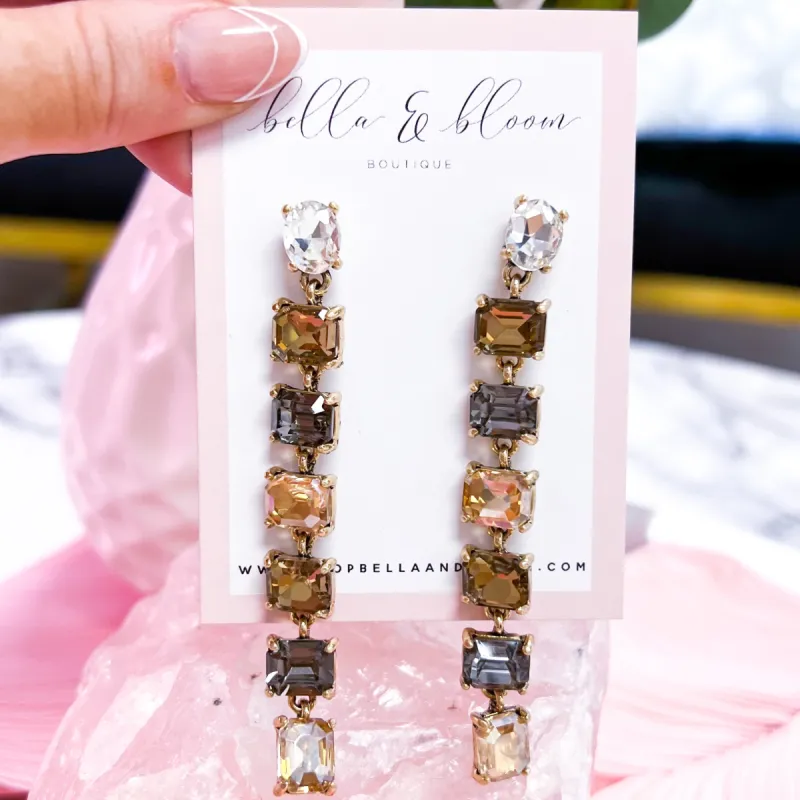 Ombré Dangle Earrings: Champagne Multi sold by Bella and Bloom