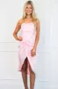 Delia Strapless Satin Dress: Light Pink sold by Bella and Bloom