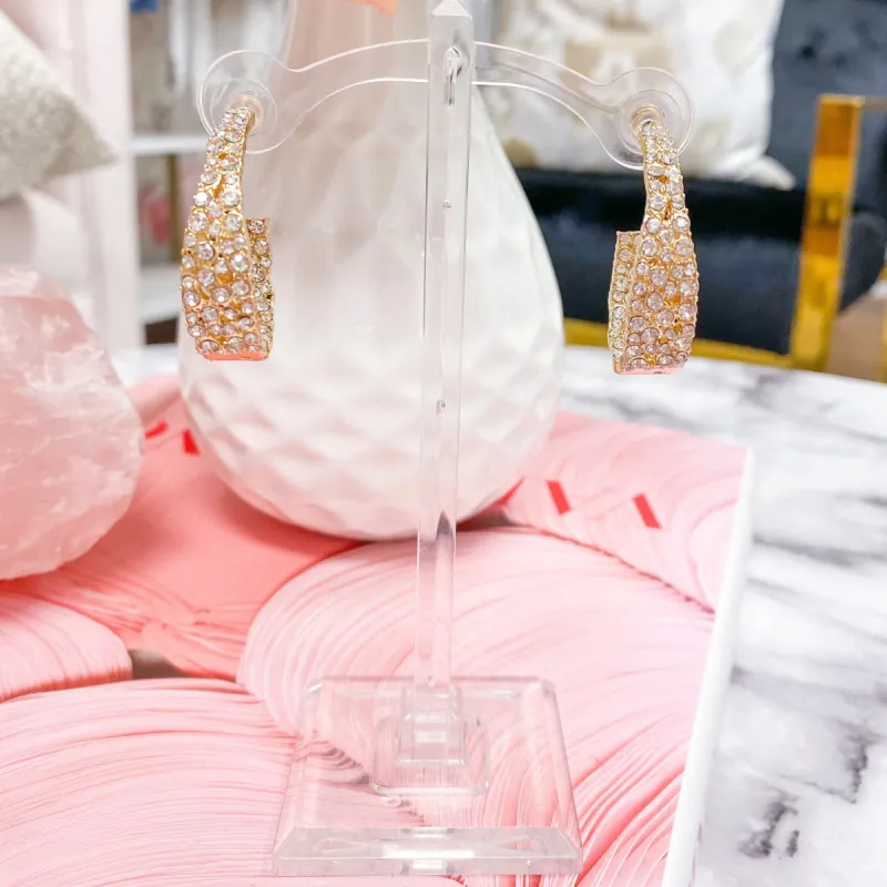 Heather Embellished Hoop Earrings: Gold sold by Bella and Bloom