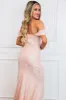 Harper Sequin Off Shoulder Bustier Maxi Dress: Blush sold by Bella and Bloom